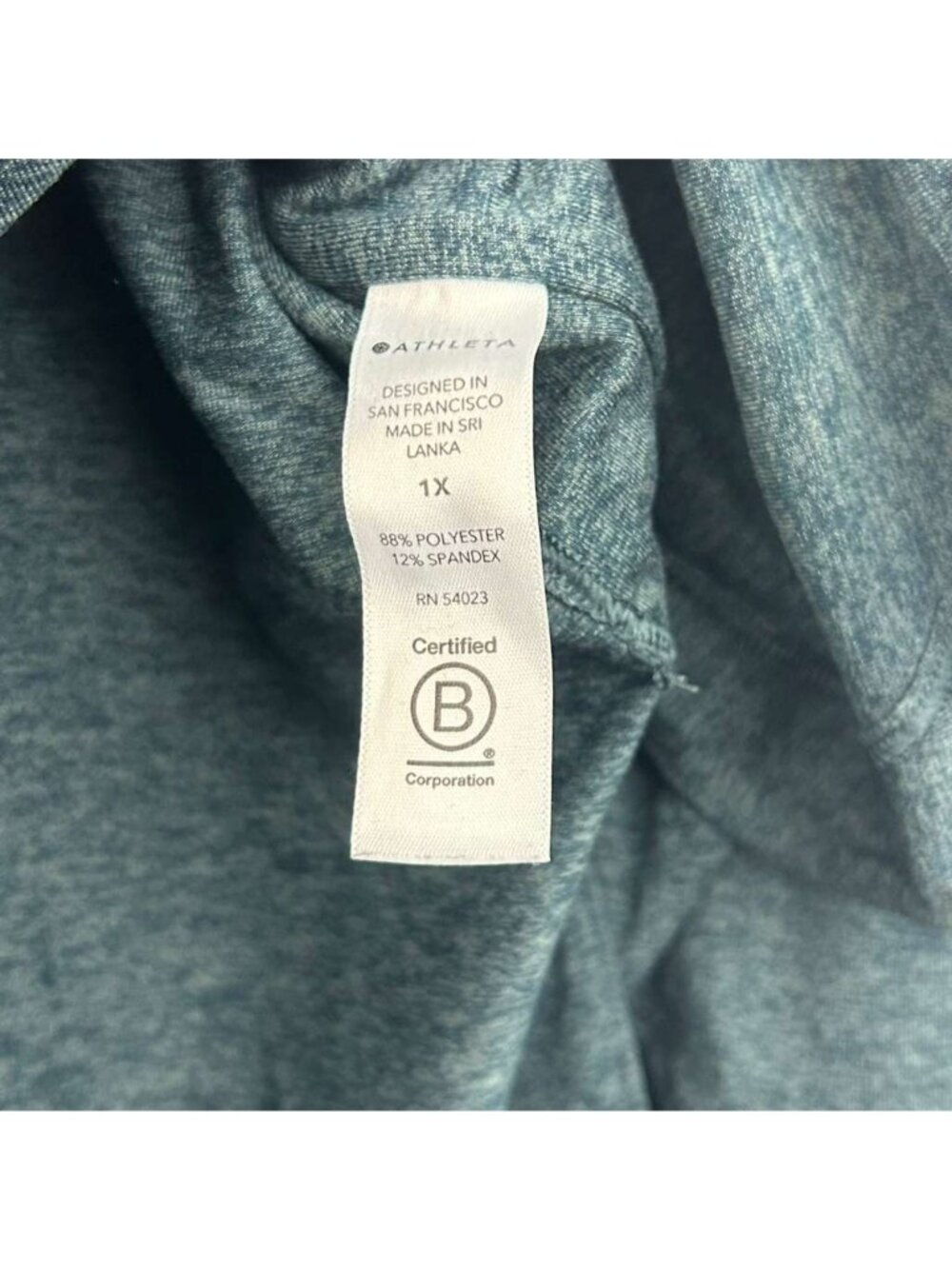 Athleta Uptempo Hoodie Sweatshirt Womens 1X Heather Teal Long Sleeve Thumbholes - Picture 8 of 16